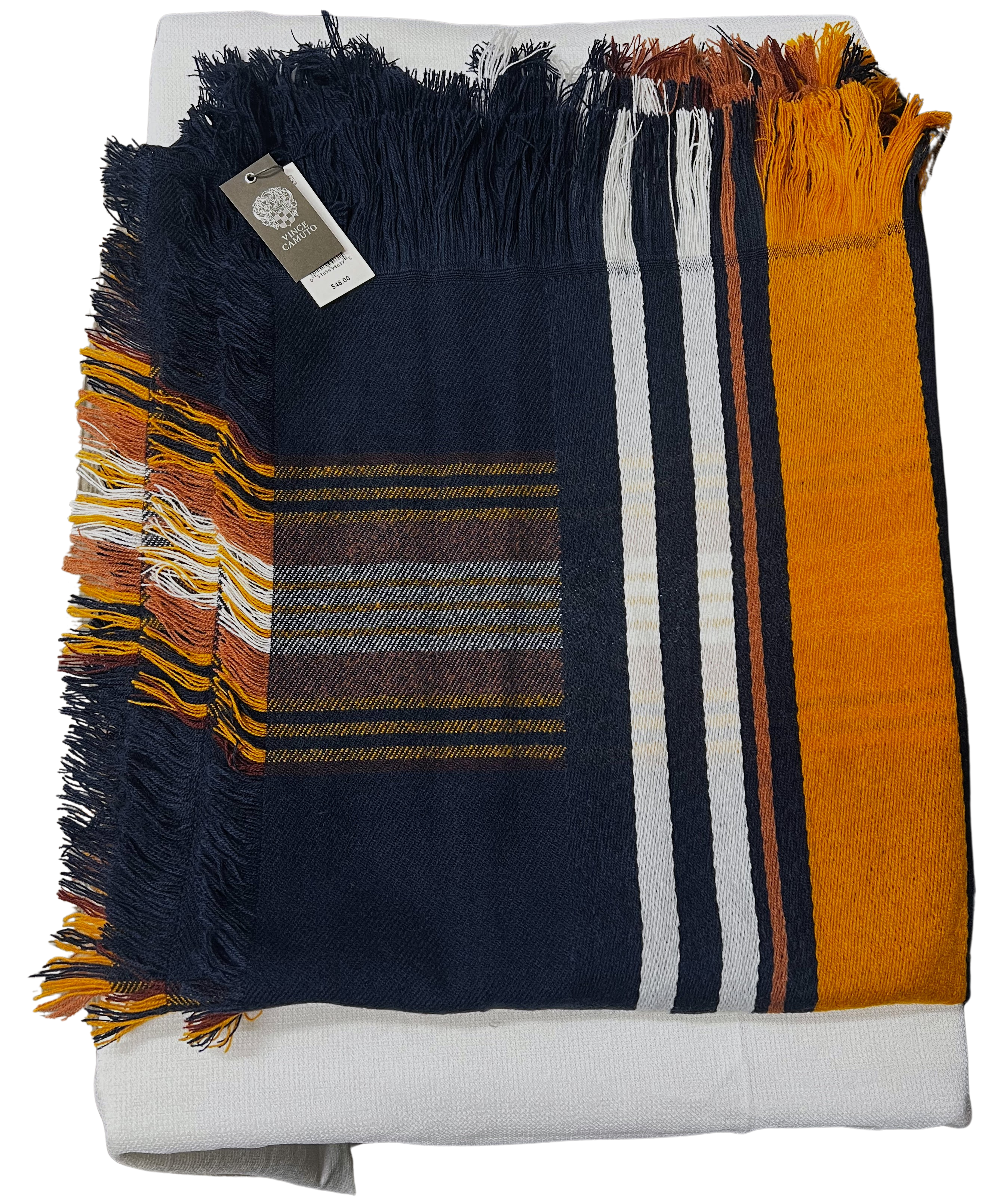 Vince Camuto Racing Stripe Plaid Blanket Wrap