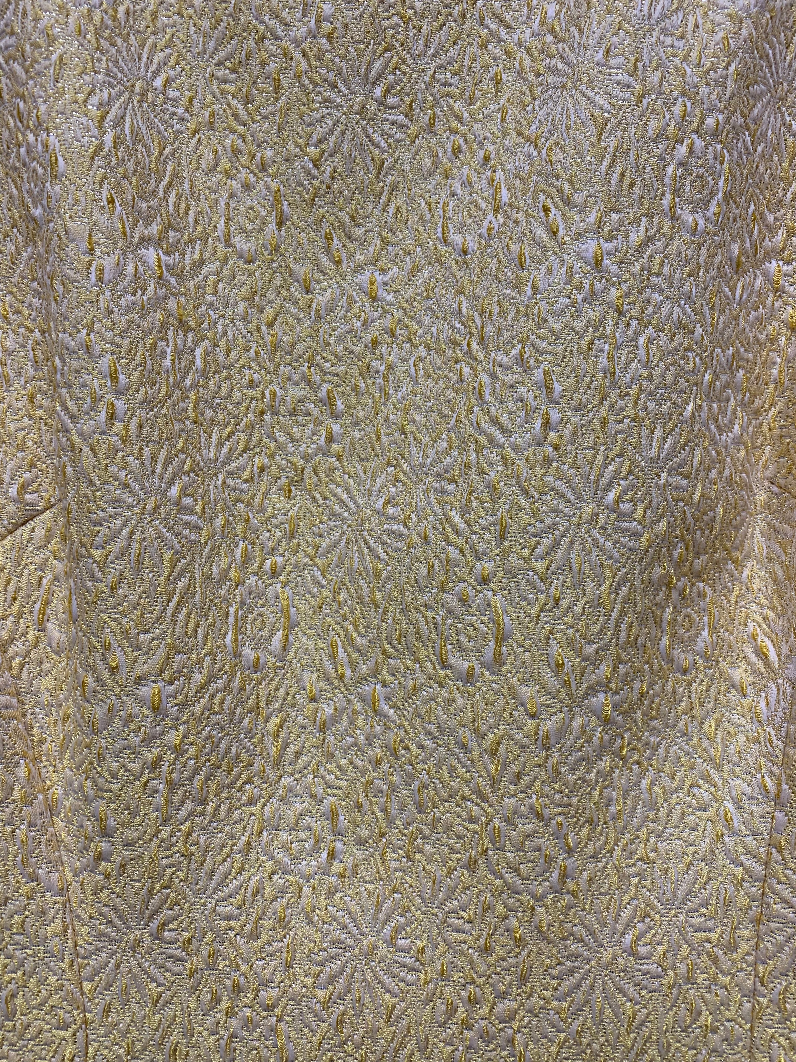 Theia Floral Textured Yellow Sleeveless Sheath Dress