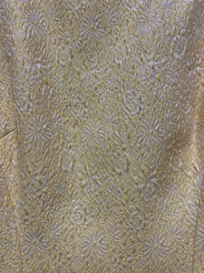 Theia Floral Textured Yellow Sleeveless Sheath Dress