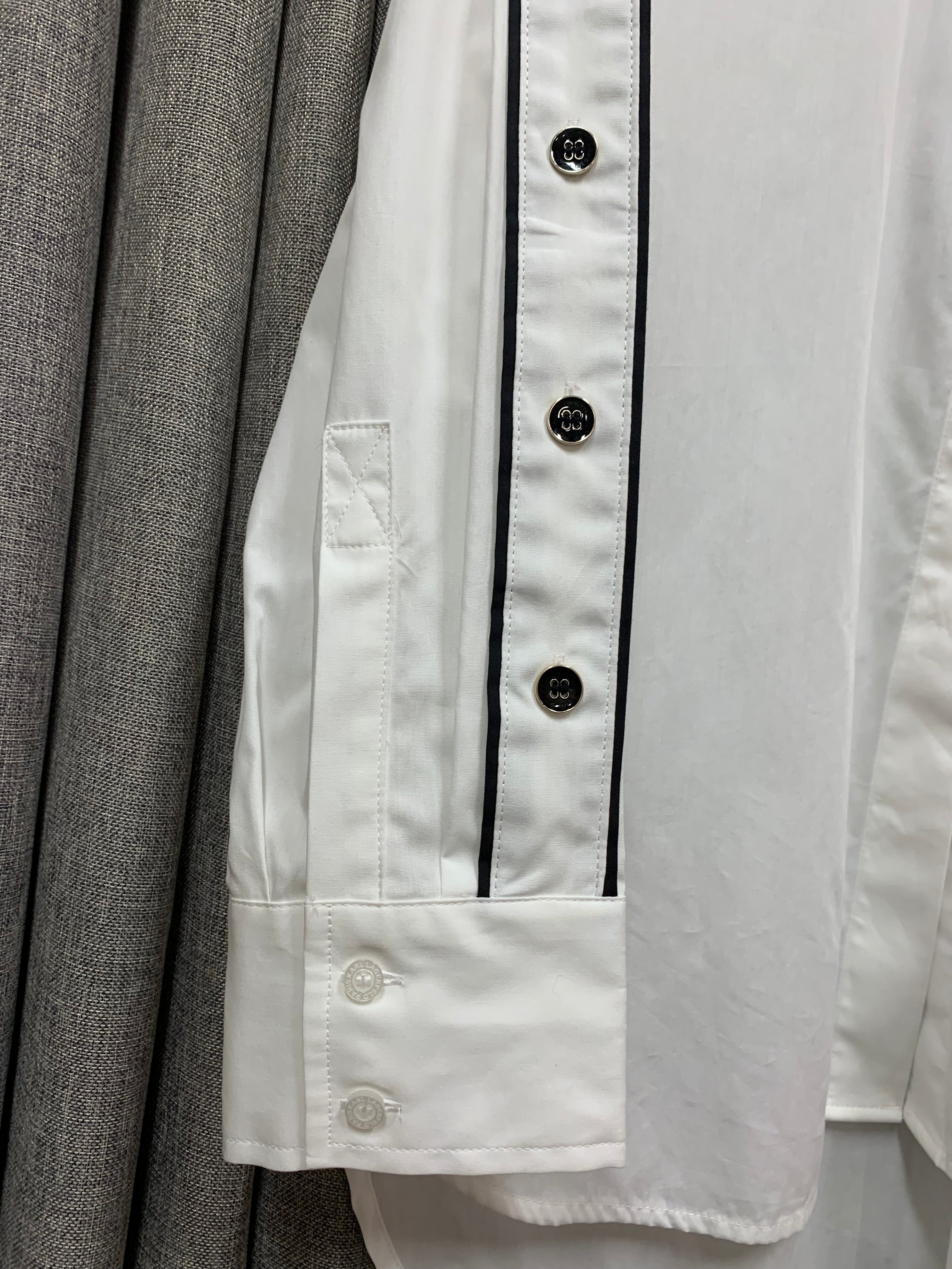 Karl Lagerfeld Paris Women's Contrast Button Snap Shirt