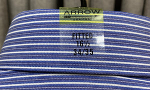 Men's Arrow Wrinkle Free Fitted Dress Shirt / Size 16 1/2 34/35
