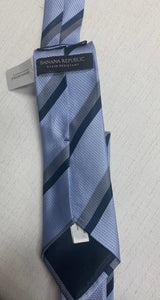 Banana Republic Silk Blend Diagonal Tie / Navy Stripe
