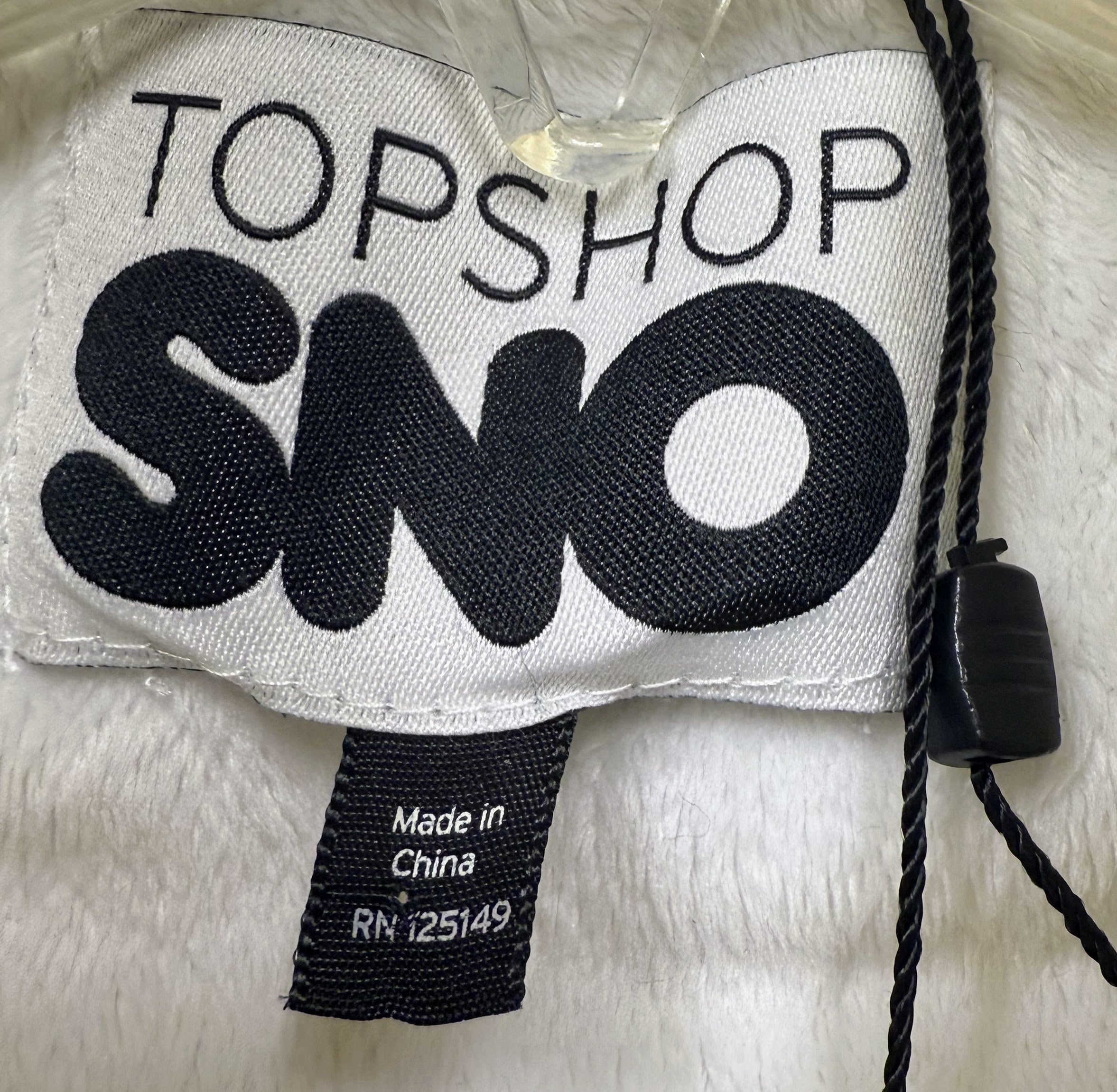 TopShop Sno Puffer Hooded White Belted Jacket | Size 8