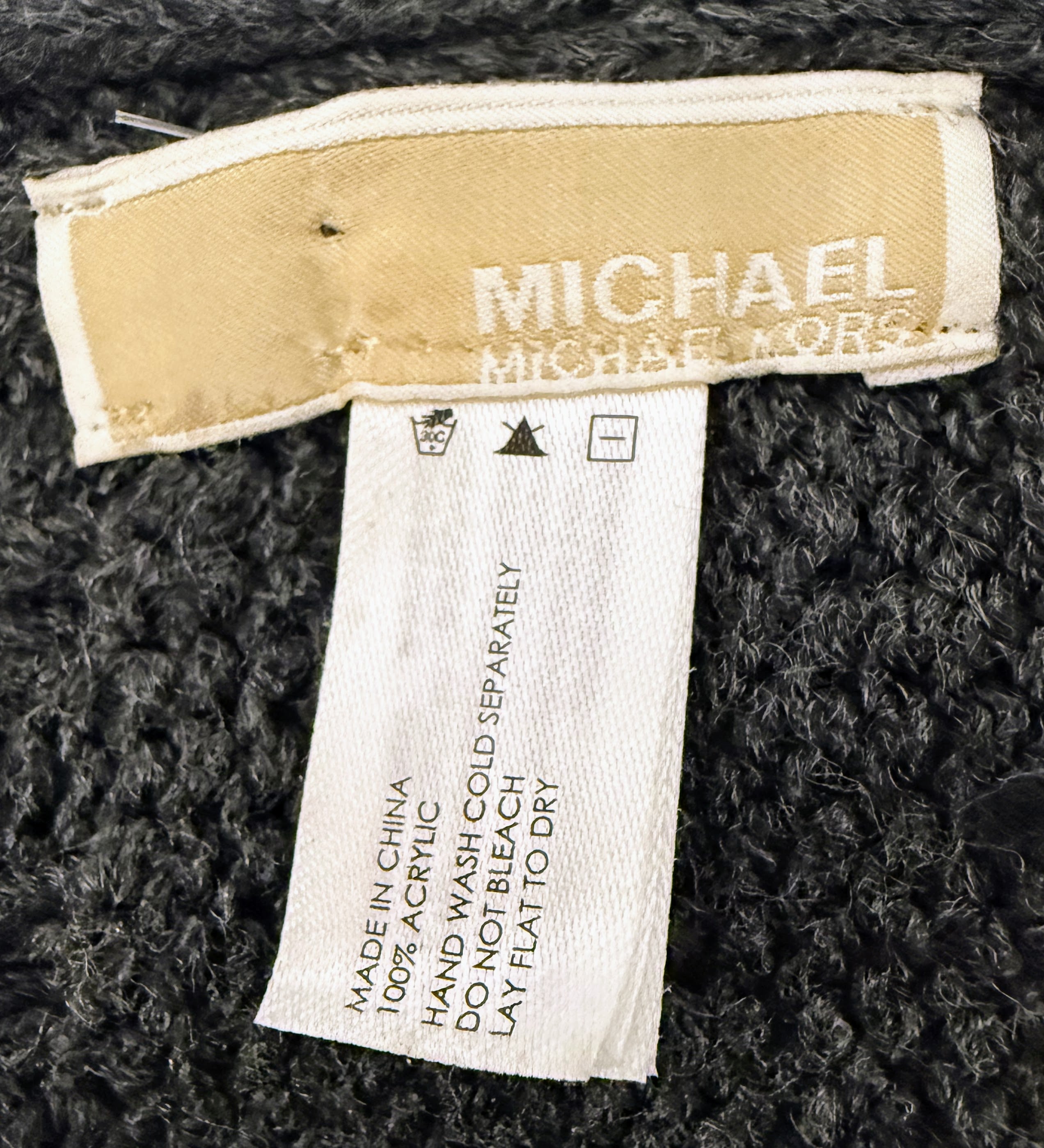 Michael Kors Solid Grey Knit Scarf with Studded Logo