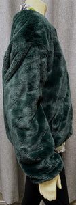 Sebby Collection Faux Fur Green Jacket | Size Large