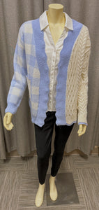 70F/21C Patchwork Pocket Cardigan | Size Large