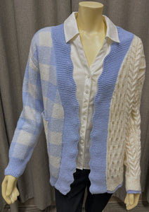 70F/21C Patchwork Pocket Cardigan | Size Large