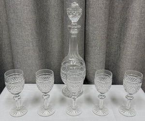 Waterford Lead Crystal Decanter with 5 glasses