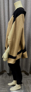 Chico's Black & Tan Poncho Sweater | Size L-XL