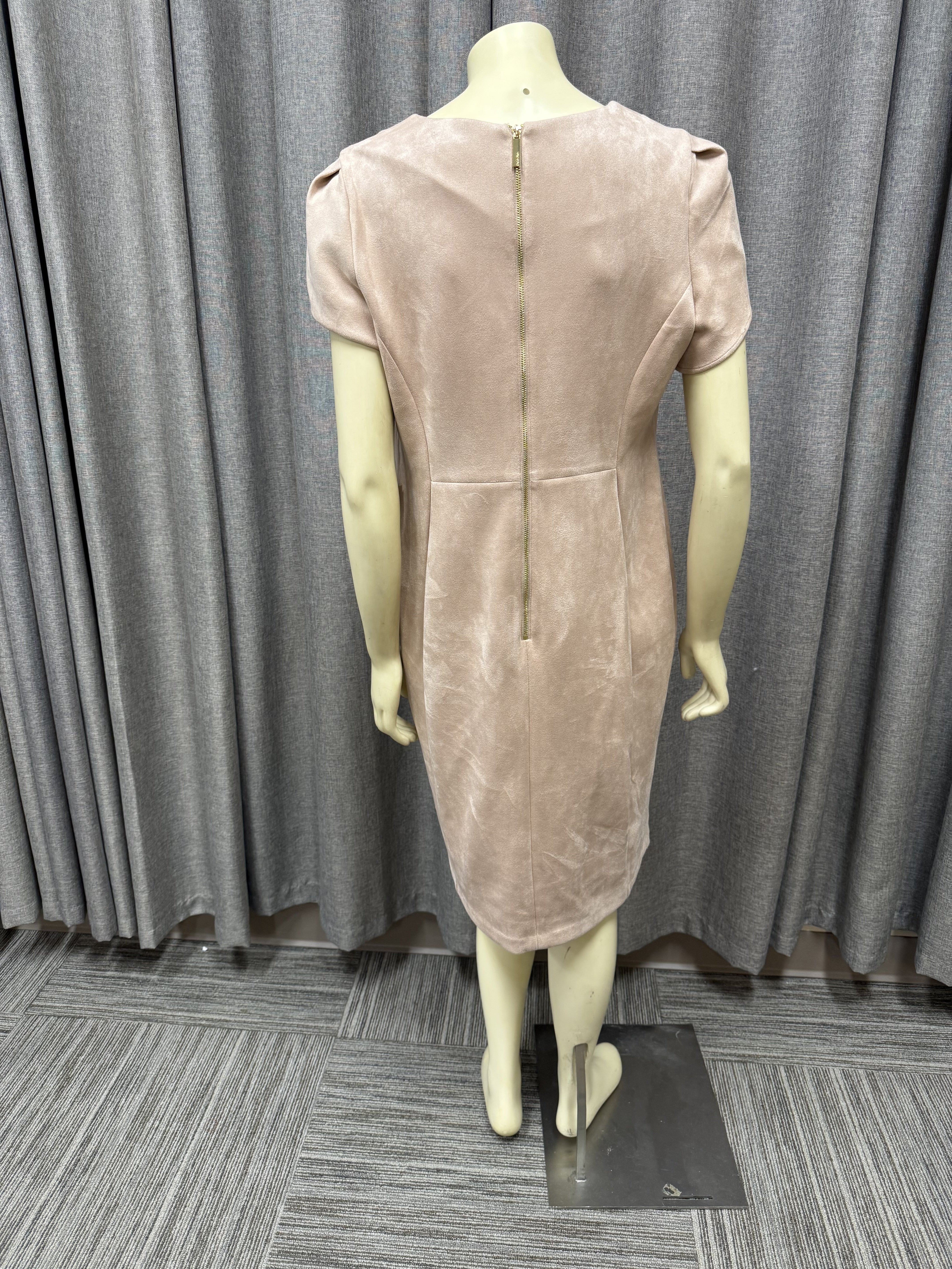 Calvin Klein Faux-Suede Sheath Dress | Size 14