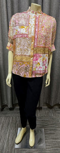 Elie Tahari Aurora Print Blouse | Size Large