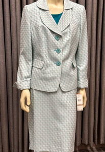 Teal Le Suit size 10 Two Piece Skirt Suit Set