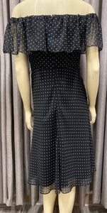 White House Black Market Dot Print Off-The-Shoulder Dress