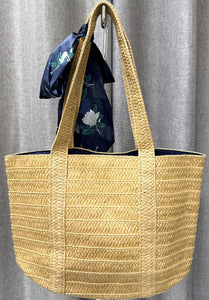 Draper James straw woven tote with floral scarf