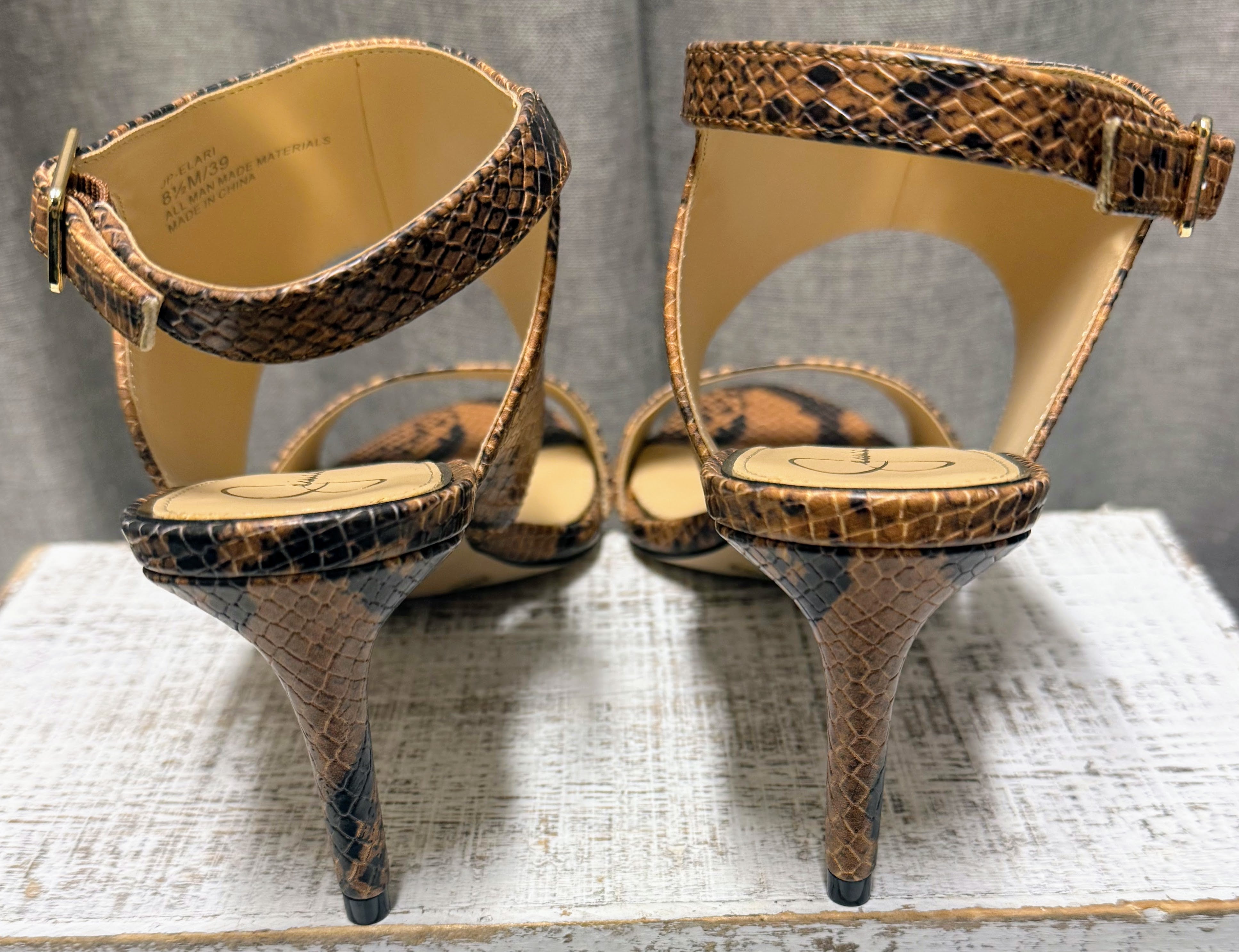 Jessica Simpson Elari Snakeskin Heels | Size 8.5