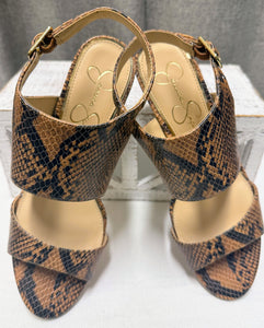 Jessica Simpson Elari Snakeskin Heels | Size 8.5
