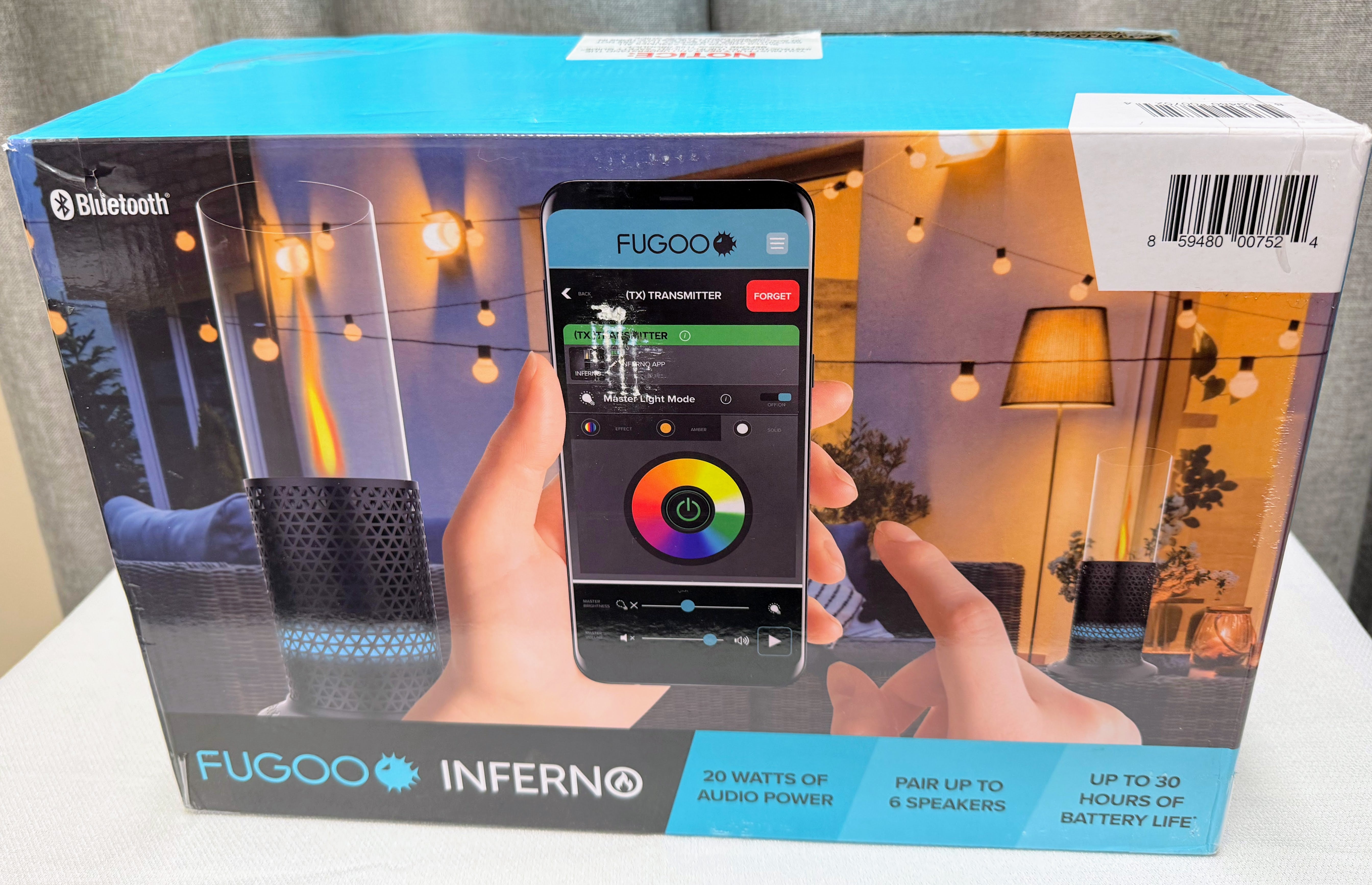 FUGOO Inferno Portable Bluetooth Speaker & Glass Top Lantern