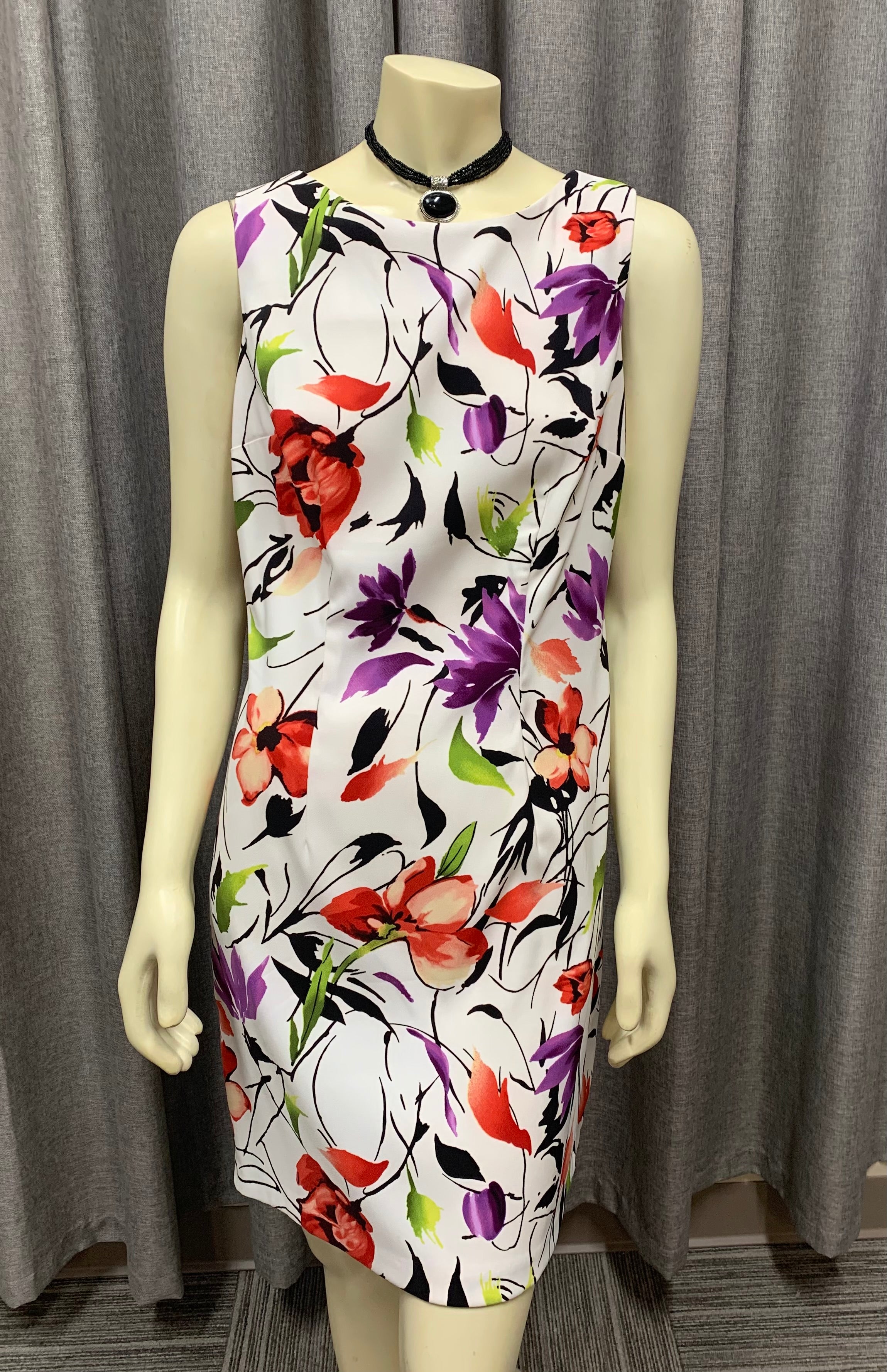 AGB Sleeveless Floral Sheath Dress / Size 10