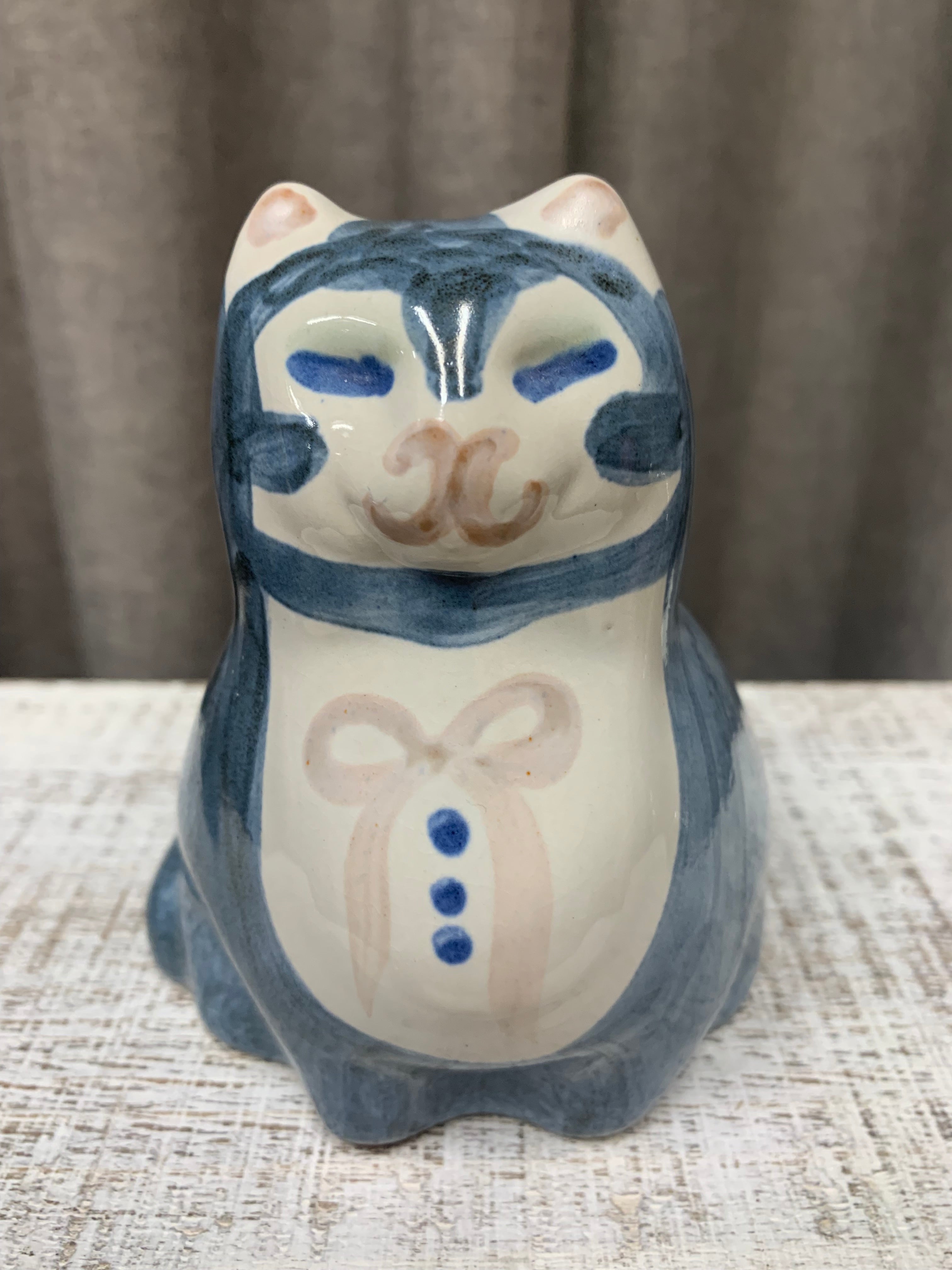 M A Hadley Pottery Cat Kitten Signed Figurine