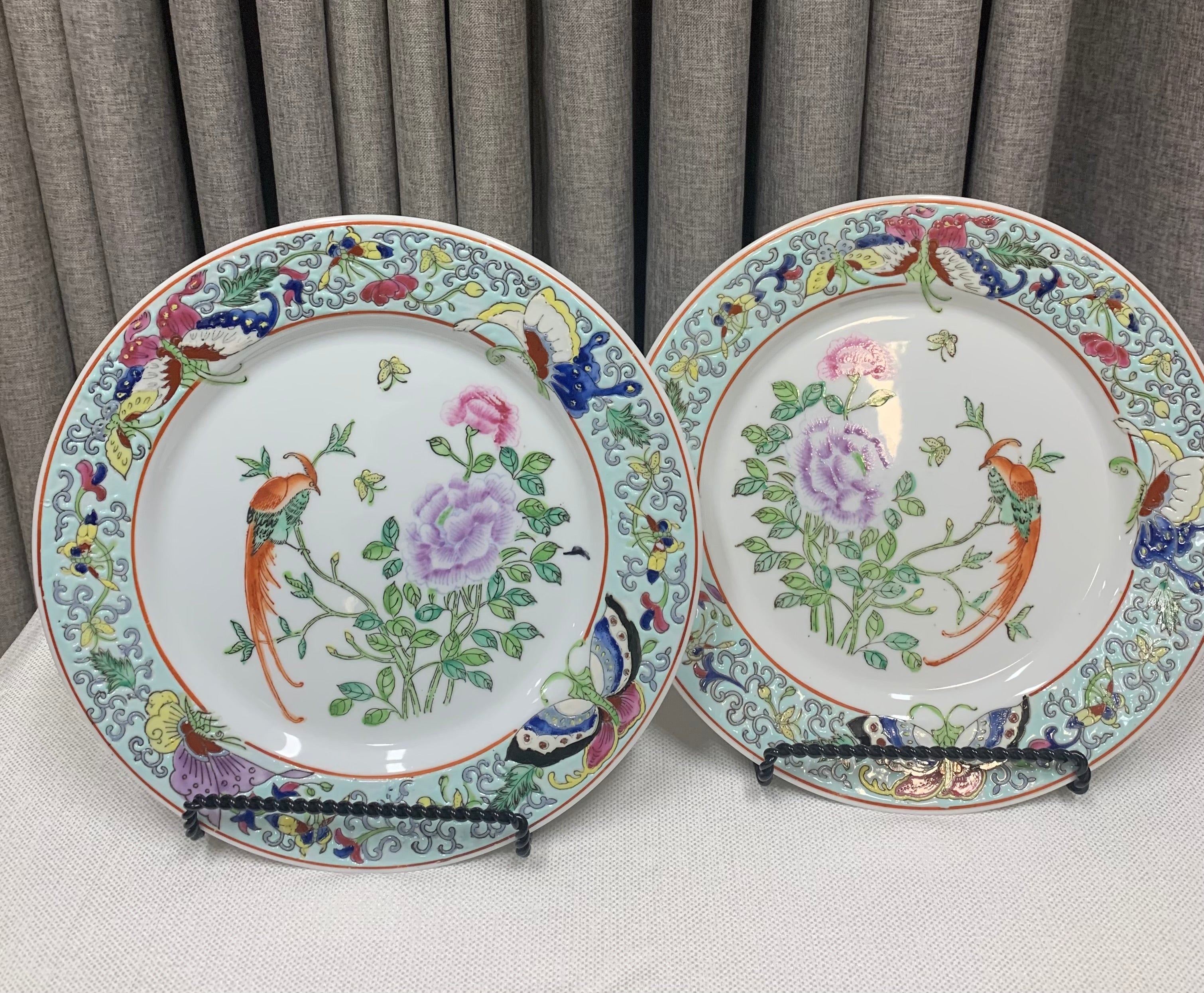 Macau Porcelain Japanese Vintage Two Piece Plate Set