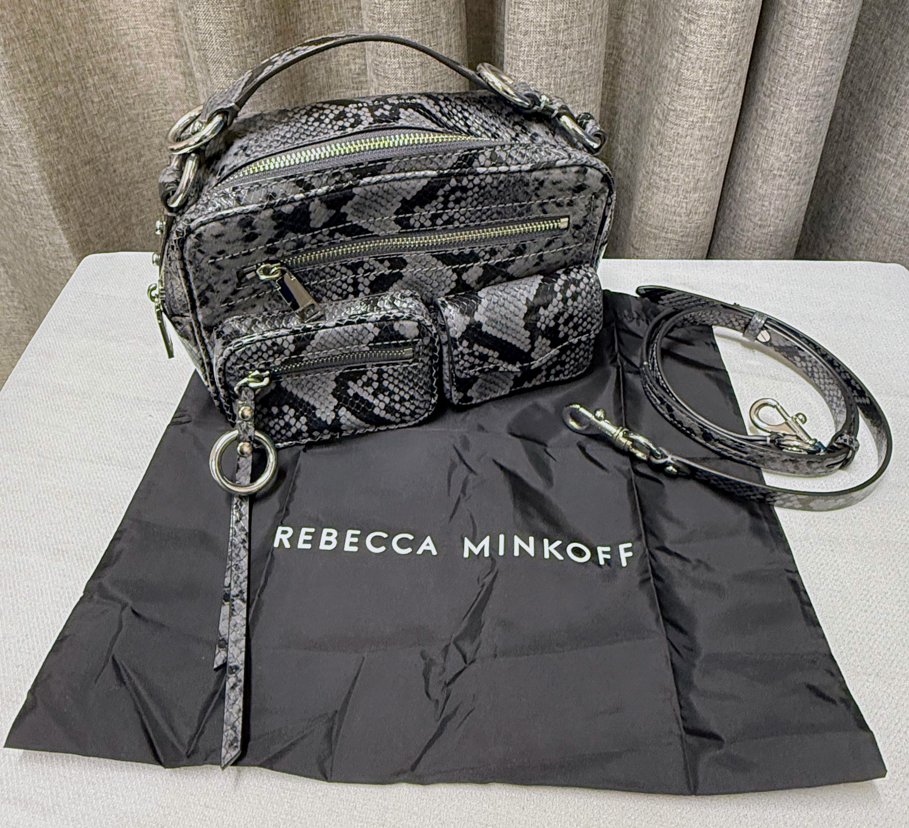 Rebecca Minkoff Jett Boxy Snakeskin - Print Leather Crossbody