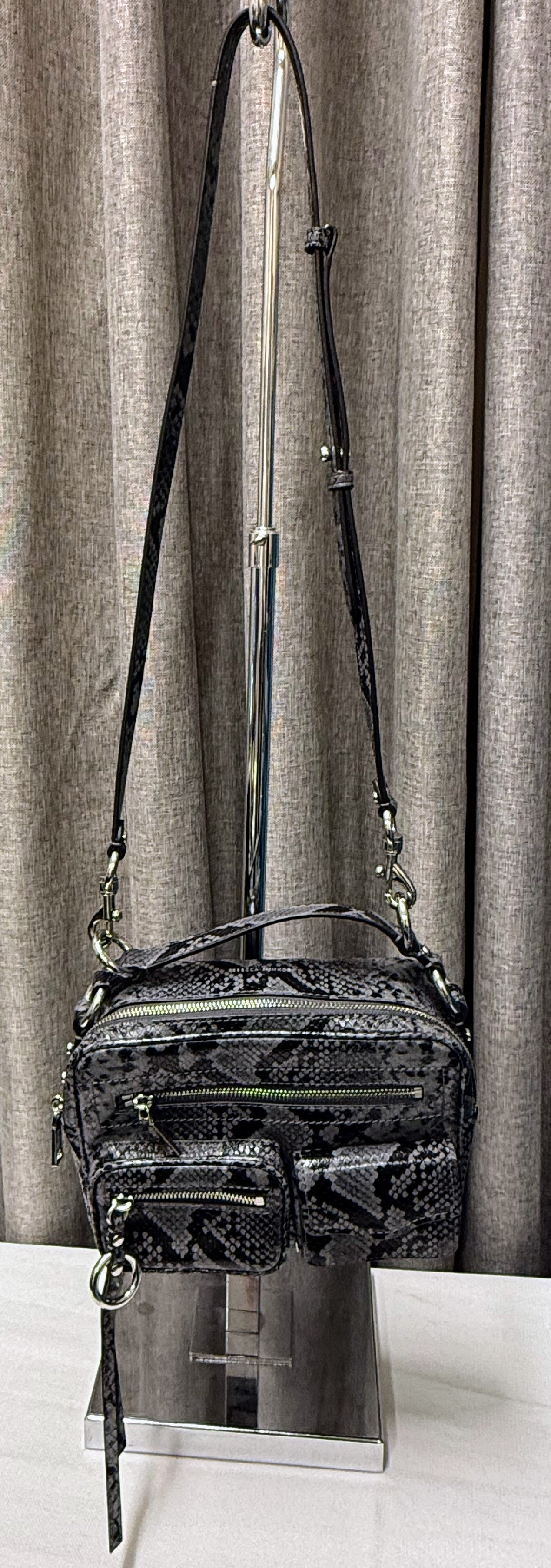 Rebecca Minkoff Jett Boxy Snakeskin - Print Leather Crossbody