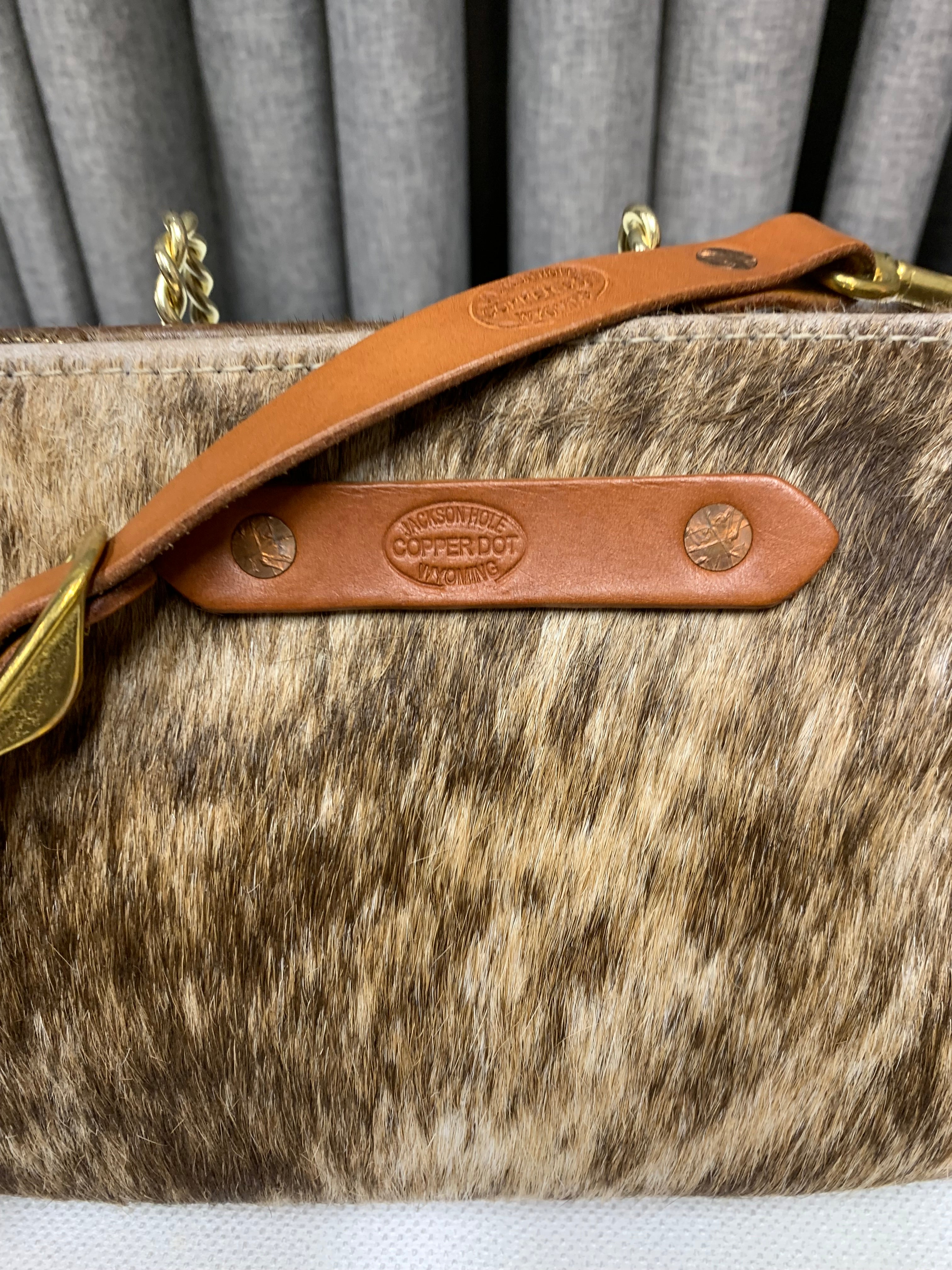 COPPERDOT Walnut & Brown Hide Zippy Clutch & Leather Strap