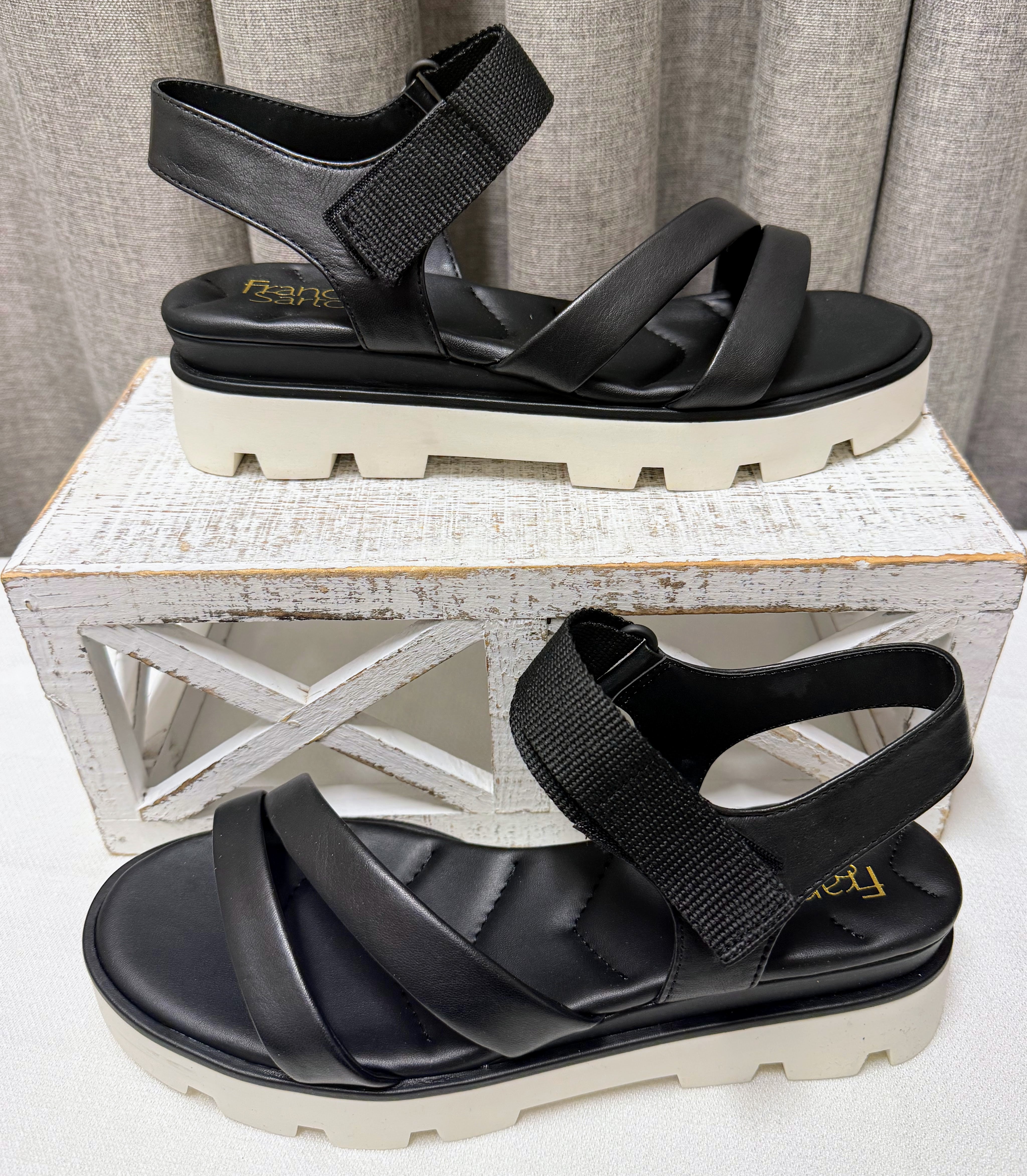 Franco Sarto Una Leather Platform Sandals | Size 9