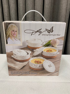 Dolly Parton Set of Four Stoneware Casserole Dishes