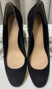 Stuart Weitzmann Studded Block Heel Suede Pumps | Size 8