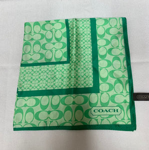 COACH 100% Silk Square Scarf Signature CC Logo