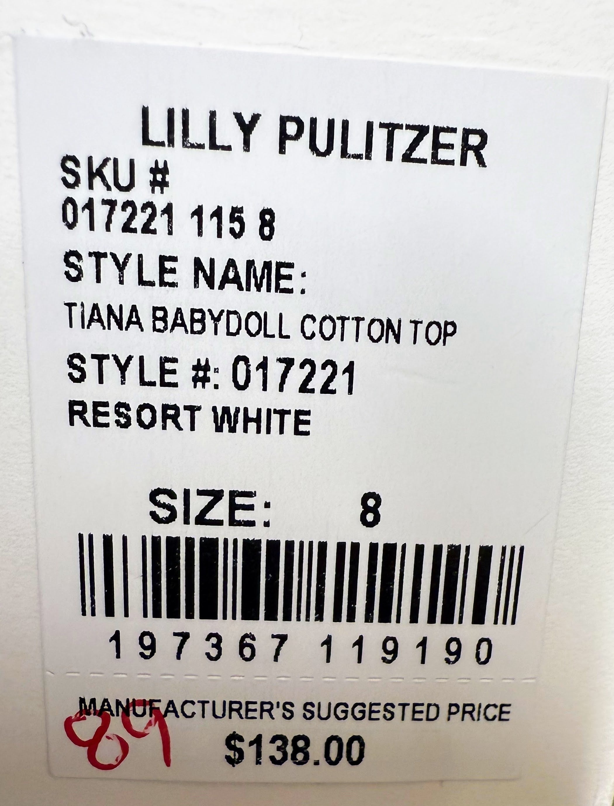 Lilly Pulitzer Tiana Babydoll Top | Size 8