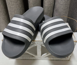 Adidas Adilette Grey/White Unisex Slip-on's | Size 12M/13W