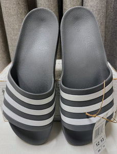 Adidas Adilette Grey/White Unisex Slip-on's | Size 12M/13W