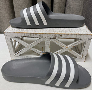 Adidas Adilette Grey/White Unisex Slip-on's | Size 12M/13W