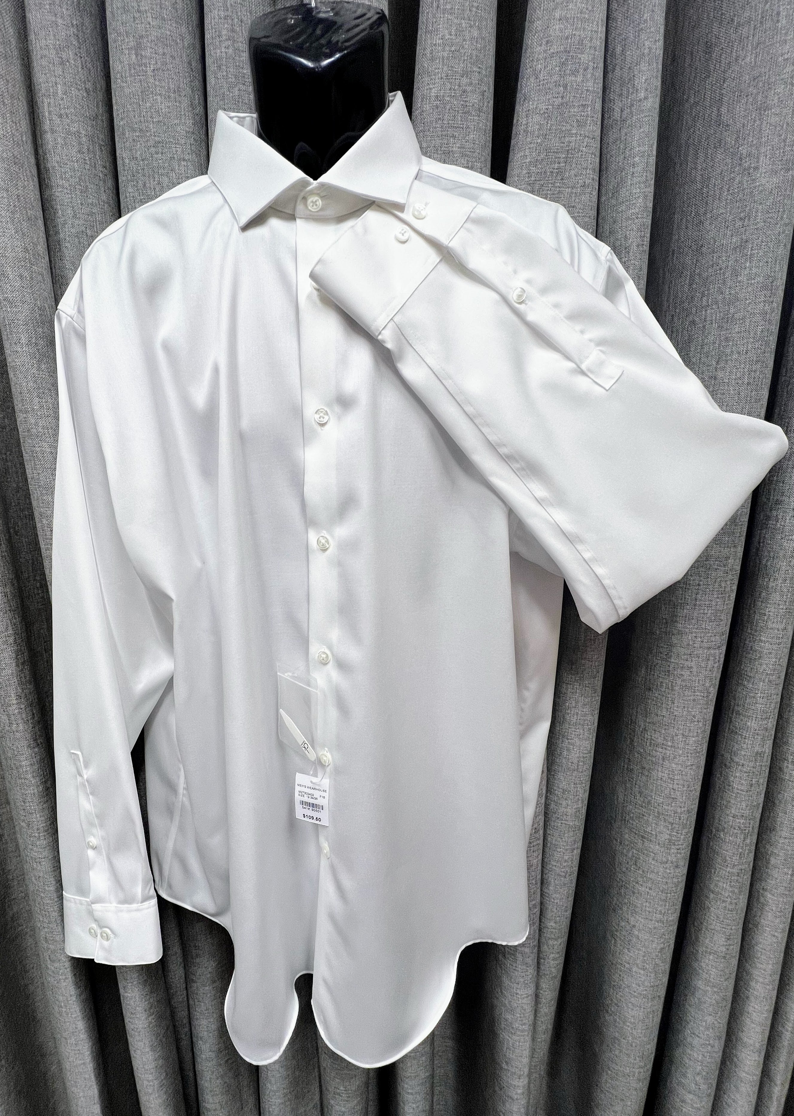 Calvin Klein White Infinite Slim Fit Dress Shirt | Size 3X