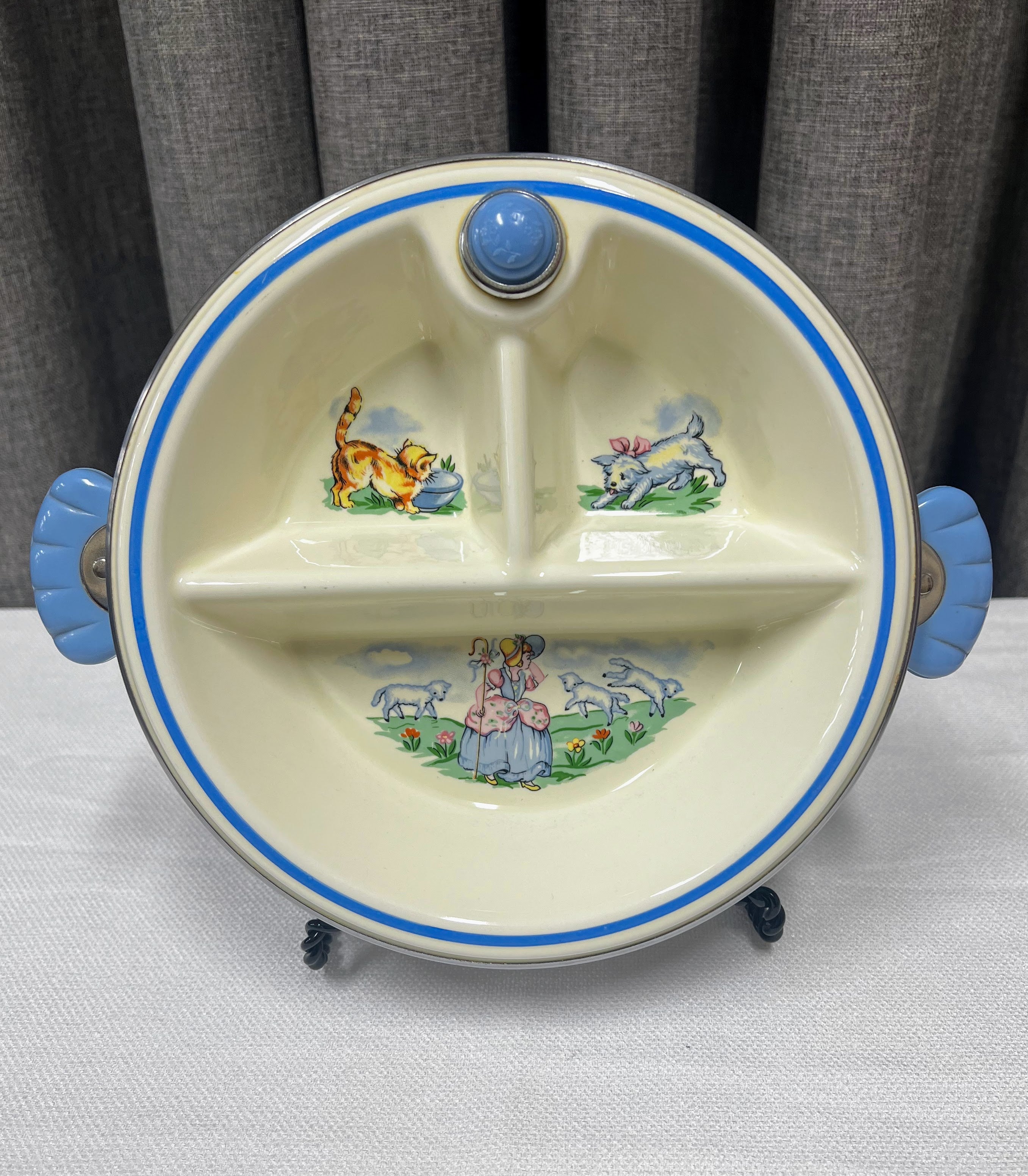 Bartsch Vintage Baby Food Warming Dish - Little Bo Peep Pattern