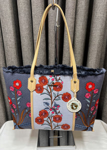 Spartina 449 Shopper Tote Oyster Factory Floral Sprigs