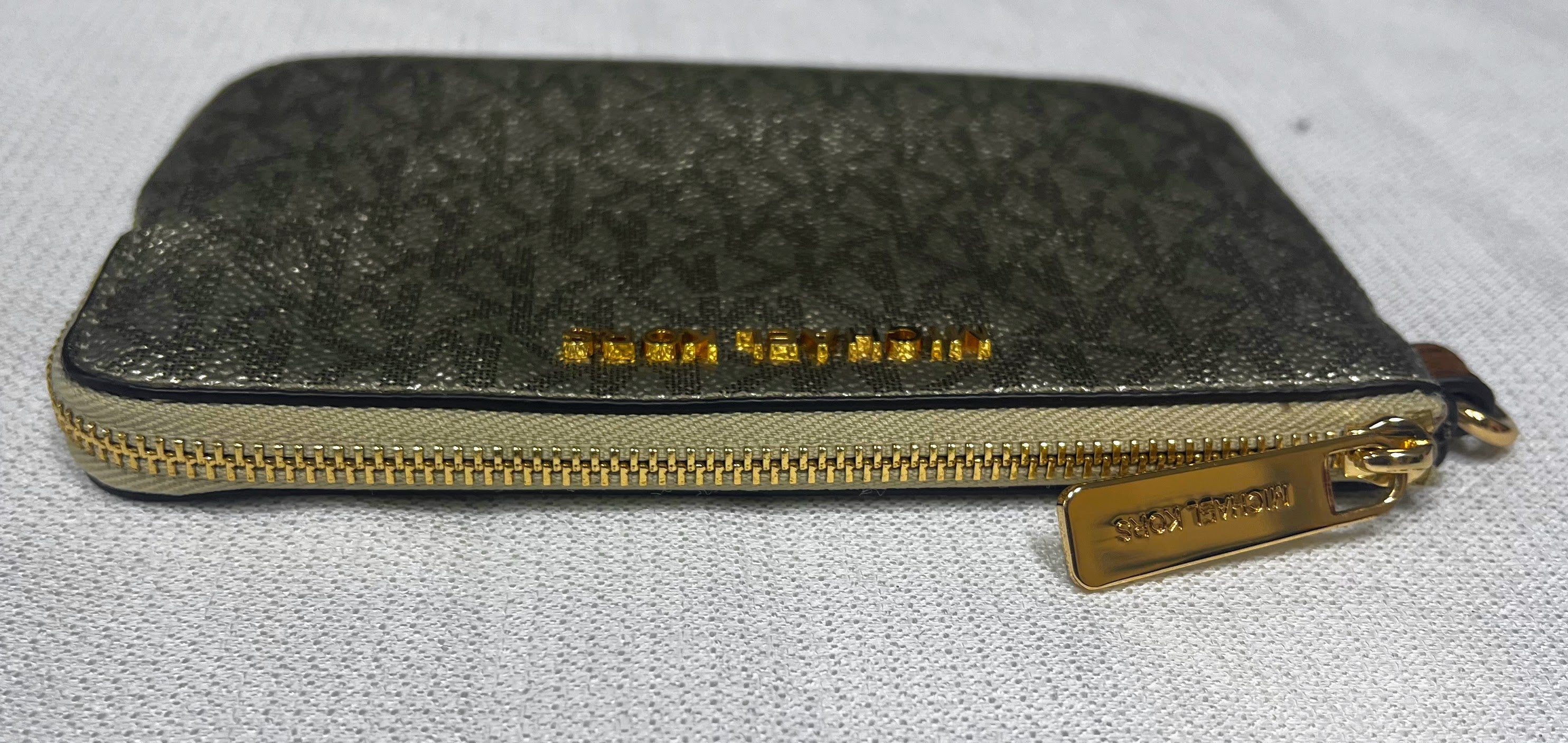 Michael Kors Gold MK Zip Wallet/Wristlet