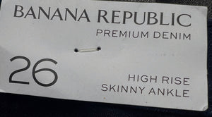 Banana Republic High Rise Skinny Ankle Dark Wash Jeans | Size 2 (26R)