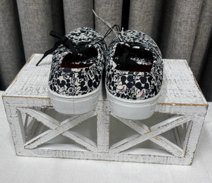 Disney Mickey Mouse Black & White Lace Sneakers | Size 8