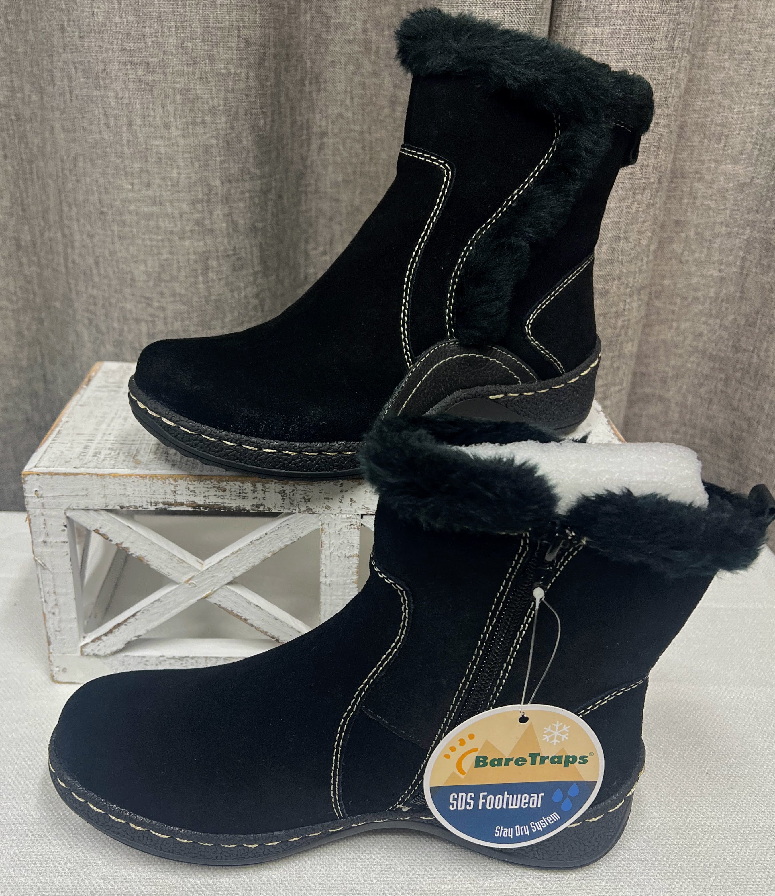 Baretraps Black Suede Booties | Size 6