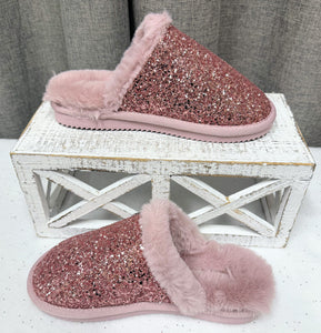 Michael Kors Pink Glitter Slippers | Size 6