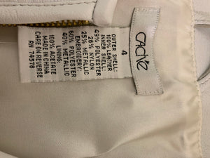 Cache White and Gold Leather Jacket / Size 4